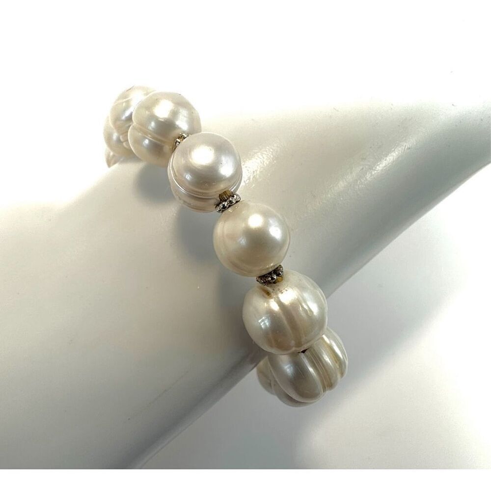 Sterling silver fresh water  pearl wrap bracelet - Picture 5 of 8